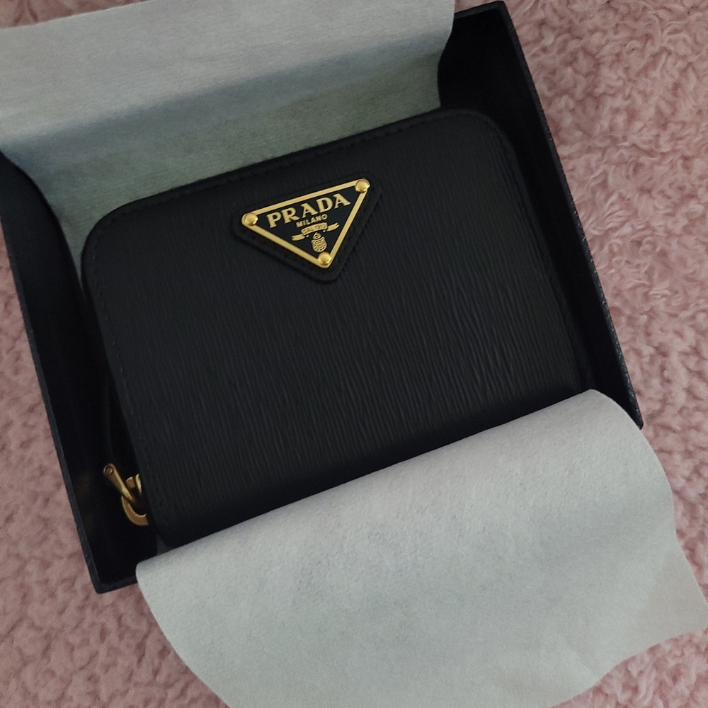 Prada Black Wallet with Gold Accents - Picture 10 of 16